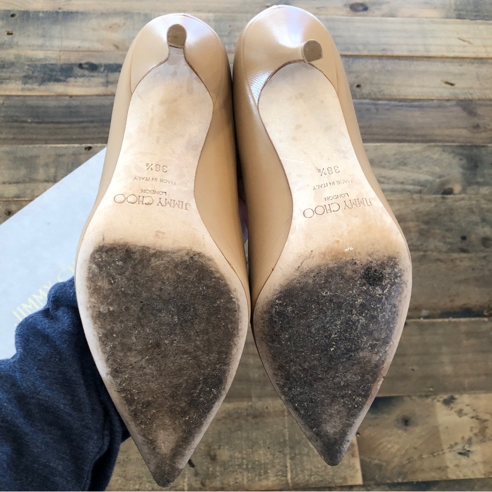 Jimmy Choo Agnes 3.5” nude color pumps worn one time- beautiful - Picture 9 of 13